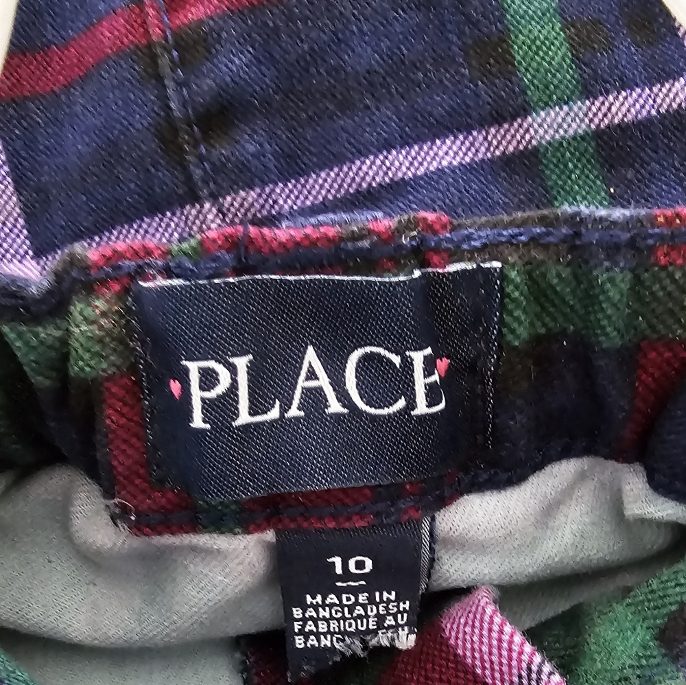 Girls Plaid Twill Zip-Milk way Size 10 - Picture 4 of 7